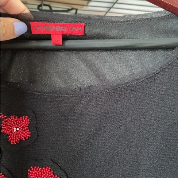 Vivienne Tam Mesh Flower Embroidery Top - Picture 8 of 11